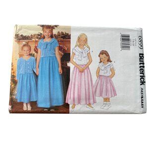 Butterick 6899 Sewing Pattern Sizes 7-8-10 Girls Cardigan Top and Skirt UNCUT